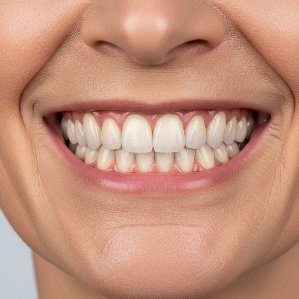 Illustration: smile after full arch dental implant treatment — example 1