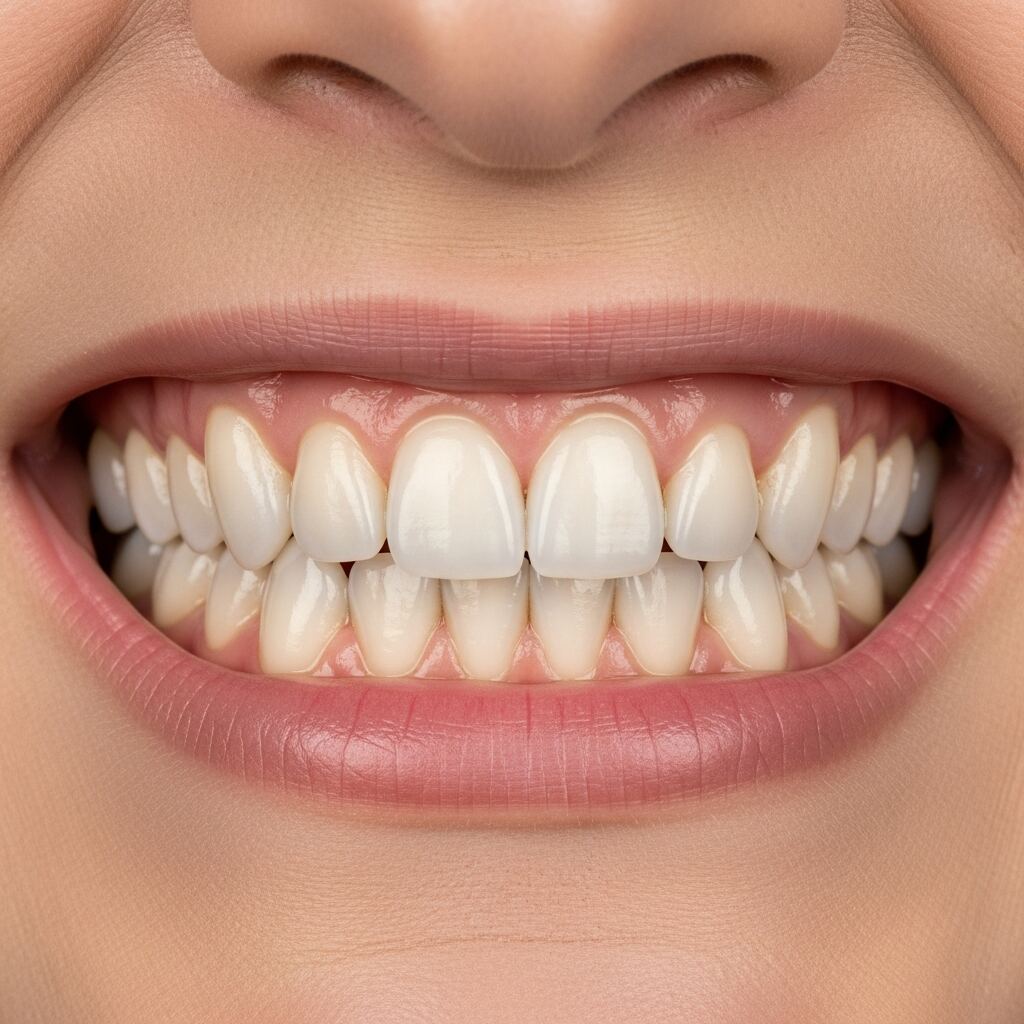 Illustration: smile after full arch dental implant treatment — example 3