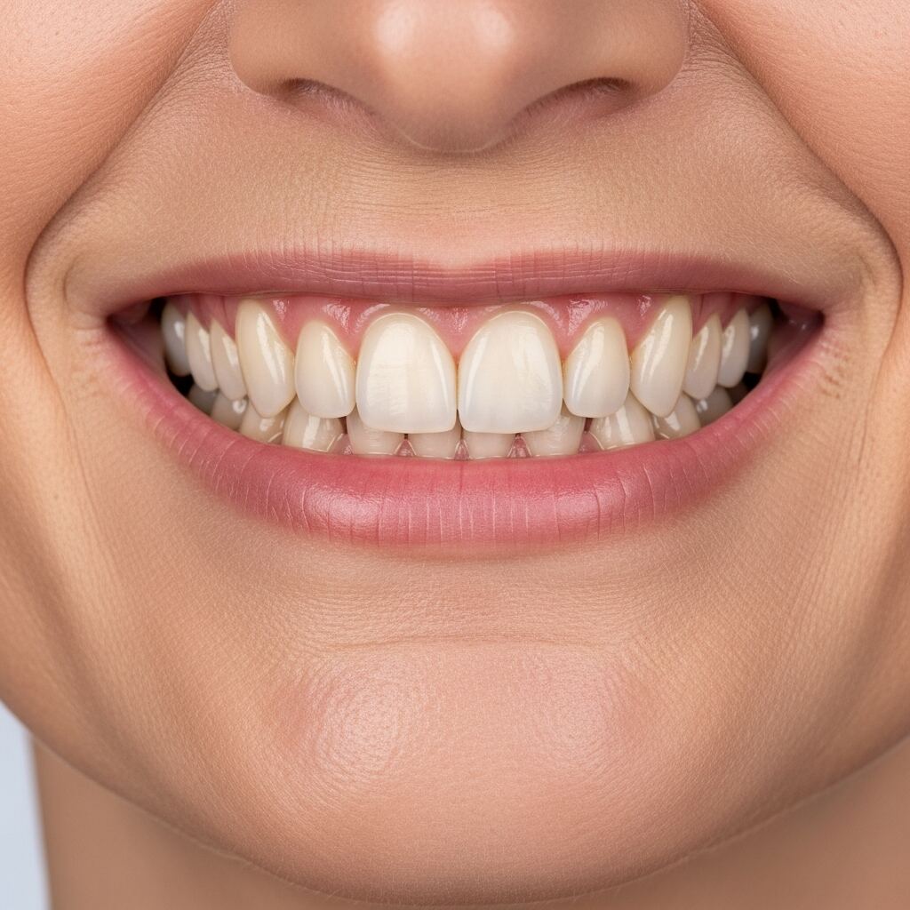 Illustration: smile after full arch dental implant treatment — example 4